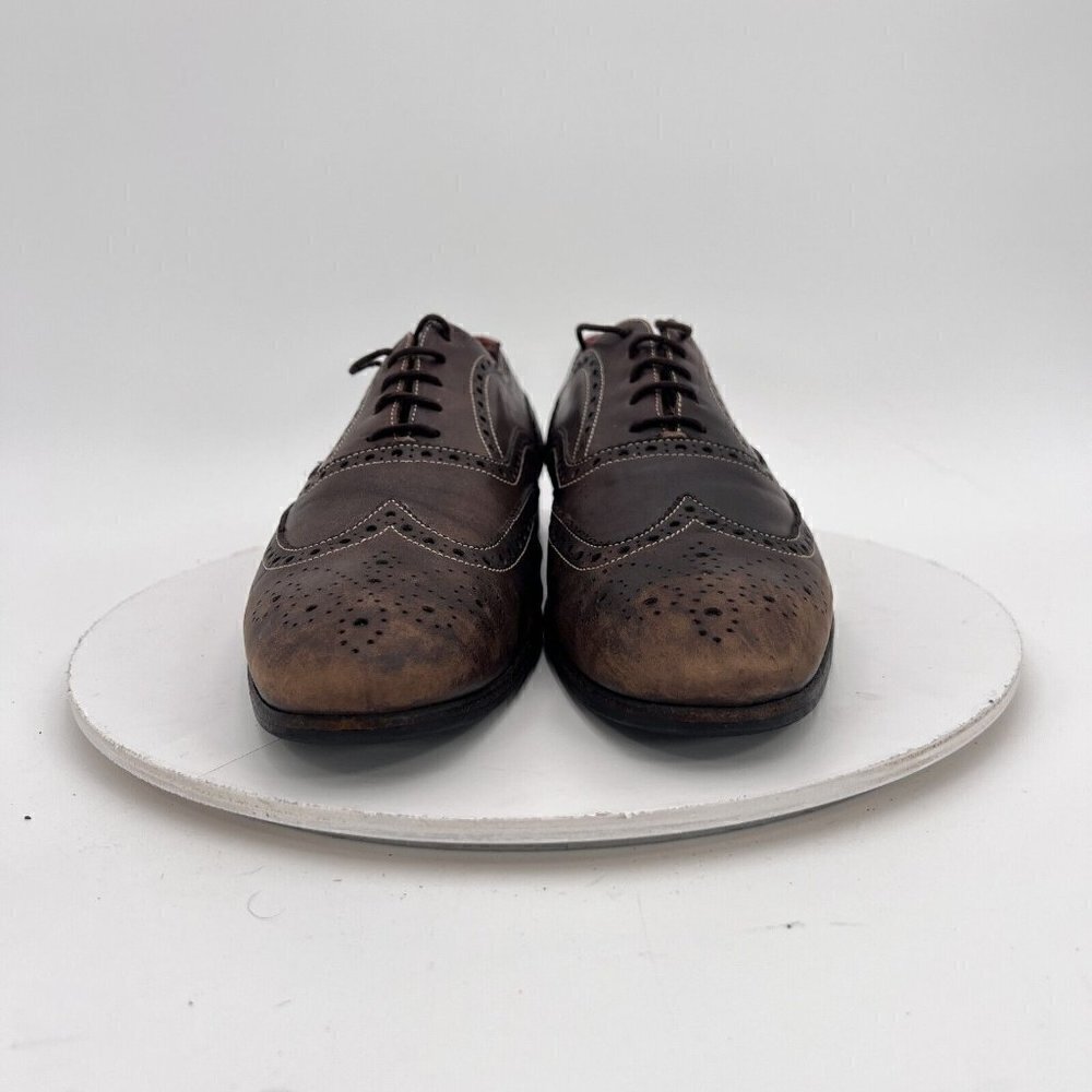 Paul Smith Men Size 7.5 Brown Leather Brogue Wingtip Lace Up Dress Shoes - Picture 4 of 16